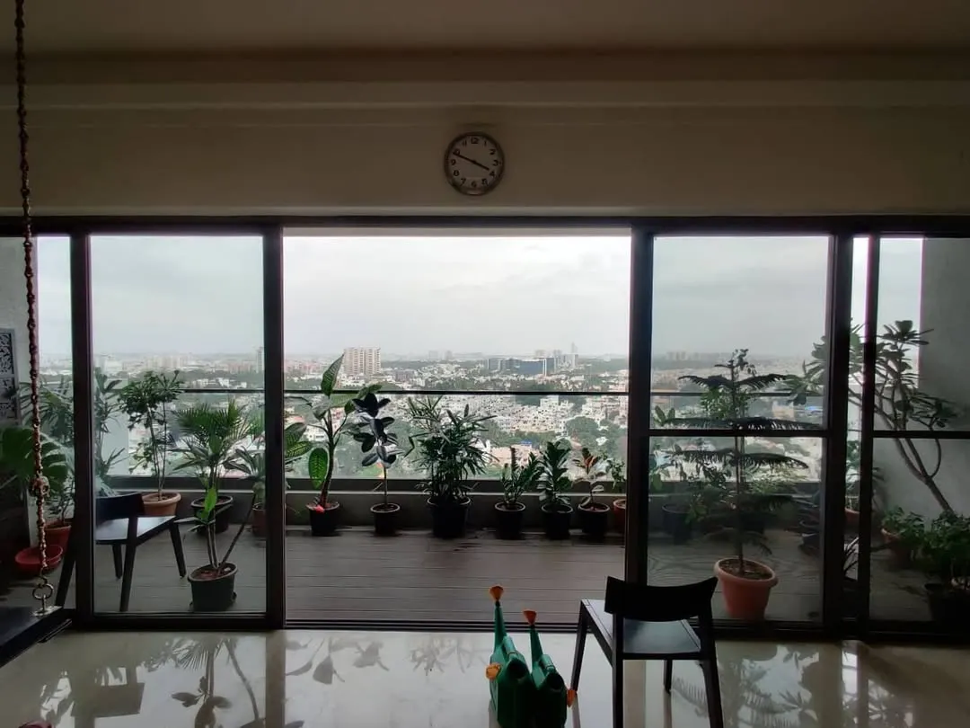This is what a green corner can do for your home. I helped this customer create a beautiful balcony garden that gives them a peaceful view and a great start to their morning.