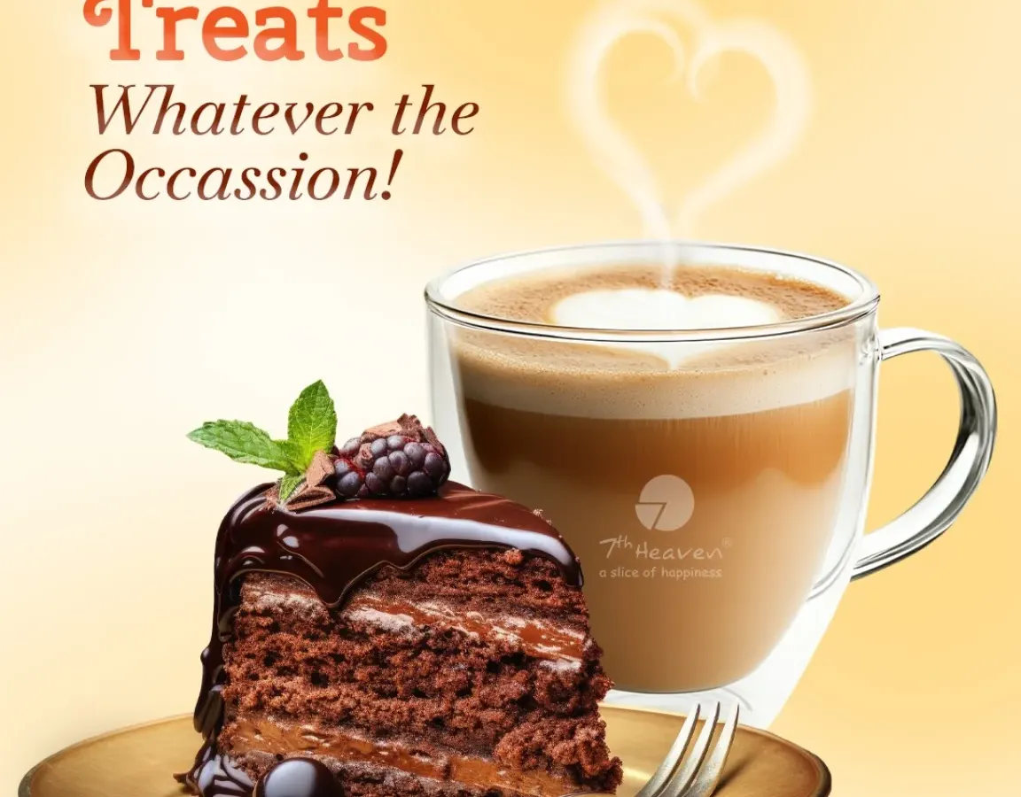 There's nothing quite like the classic combination of a rich chocolate pastry and a freshly brewed coffee. This pairing features a moist slice of our signature chocolate cake alongside a warm cappuccino with delicate latte art, making for a perfect afternoon treat.