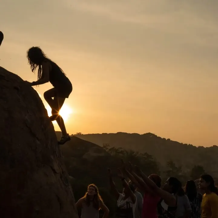 There's nothing quite like the feeling of reaching the top of a boulder as the sun sets. Our climbing festivals are set in stunning locations like Hampi, where you get to experience moments of pure magic like this.