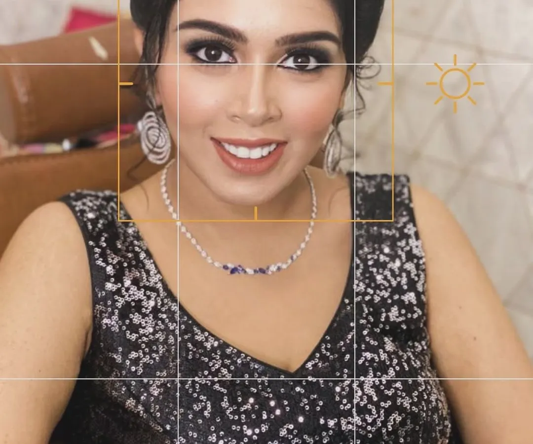 This is our signature party-ready look, perfect for an evening gala or a cocktail event. We created a captivating smokey eye, balanced with a sophisticated nude lip and a luminous skin finish. The result is pure glamour that ensures you are the center of attention.