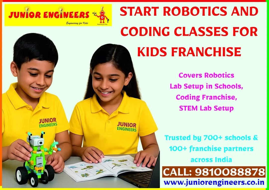 This image captures the joy of learning that we bring to children. As a franchise partner, you can start your own robotics and coding classes for kids, backed by a brand that is trusted by over 700 schools and more than 100 franchise partners across India. We provide everything you need to create an engaging and profitable learning center.