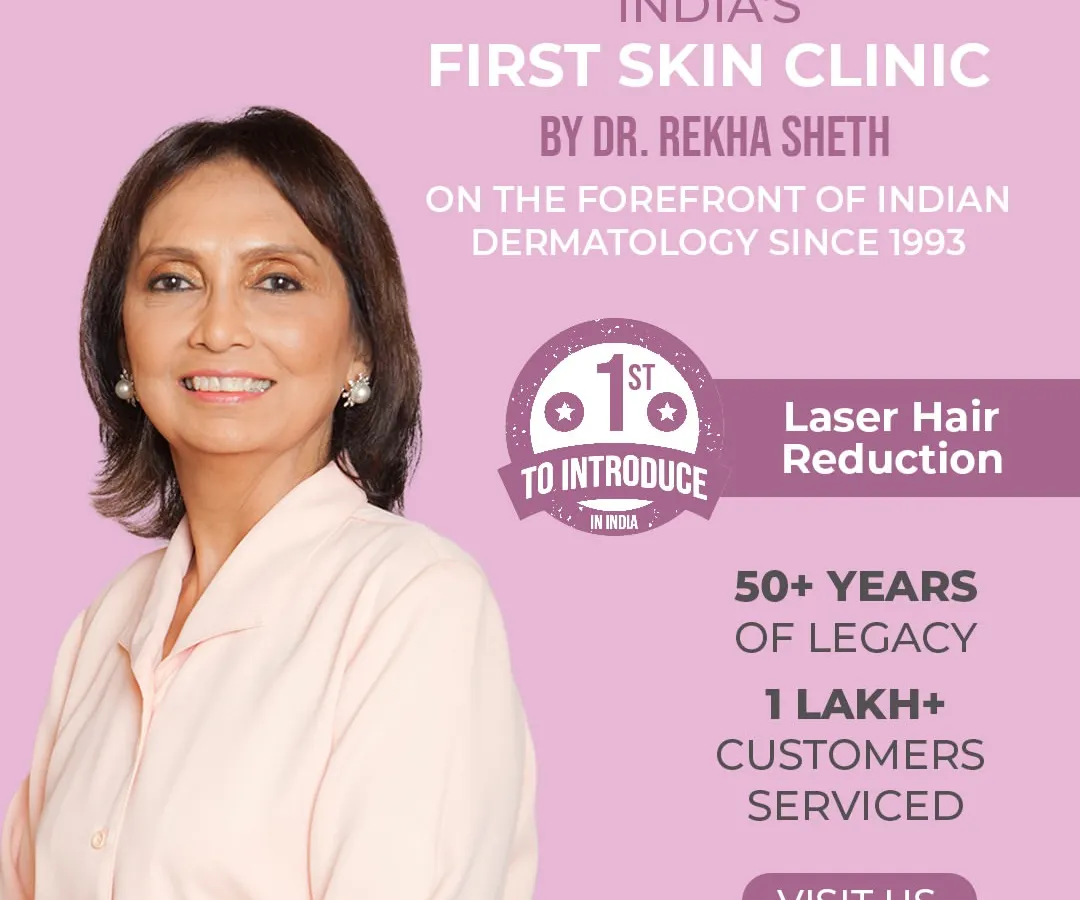 Our legacy is built on trust and innovation. As the first clinic to introduce Laser Hair Reduction to India, our founder, Dr. Rekha Sheth, set the standard for dermatological excellence that we uphold every day.
