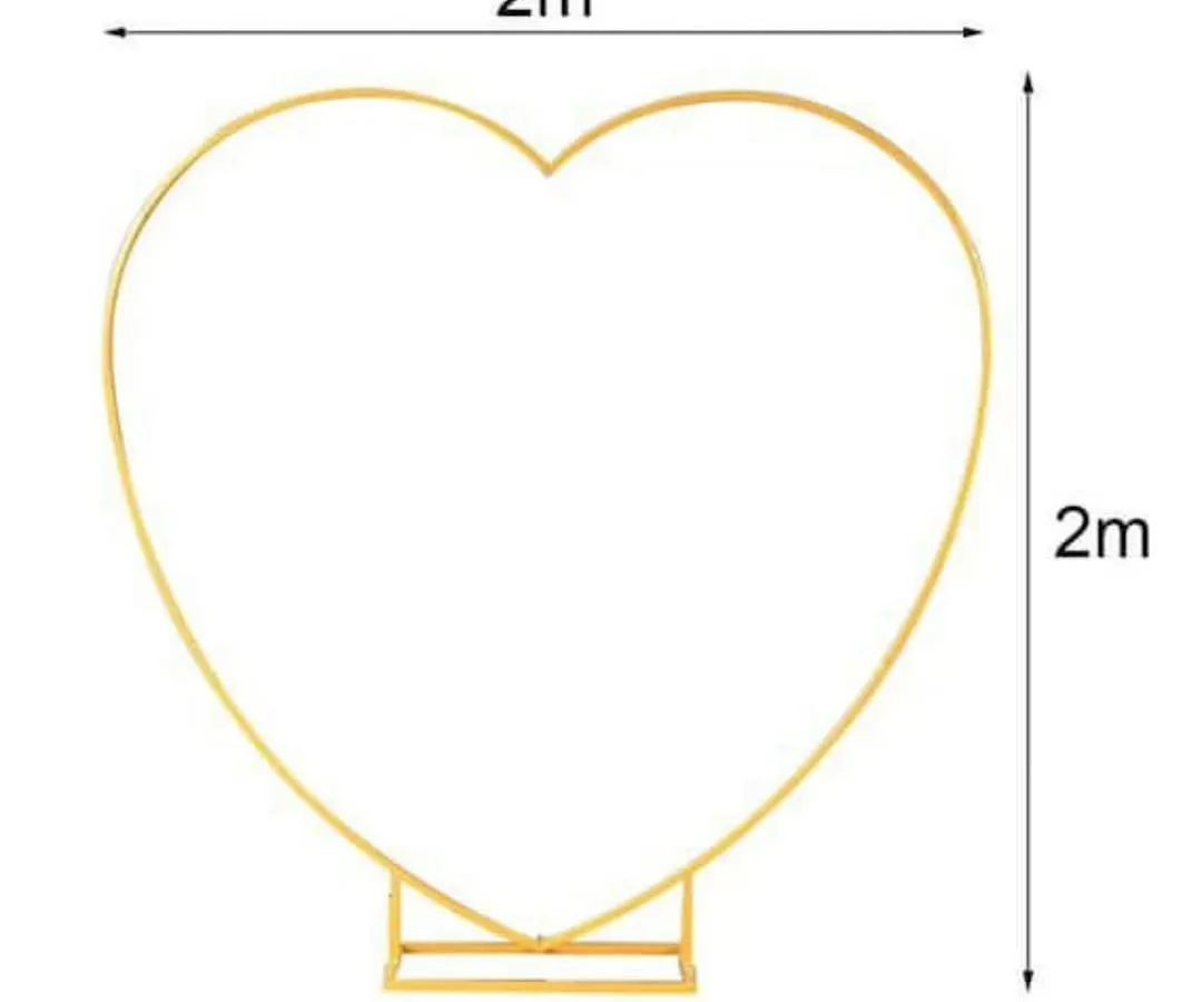 I use large metal frames like this 2-meter tall heart-shaped one to build stunning backdrops. It provides a solid and elegant structure for balloon garlands and other decorations.