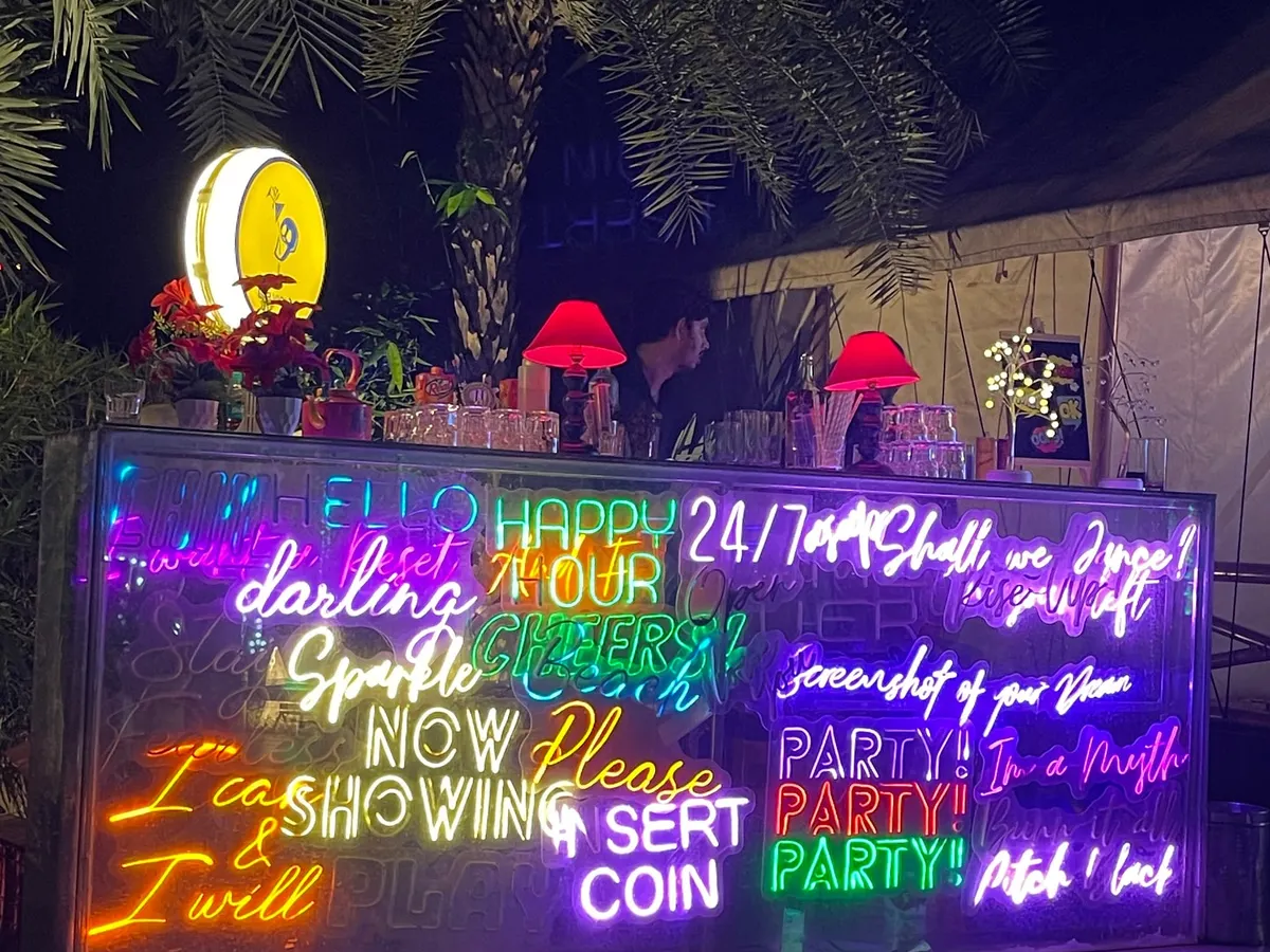 We go beyond just serving drinks by creating immersive environments. This custom neon bar was designed for a high-energy birthday party, transforming the space and becoming the vibrant centerpiece of the celebration.