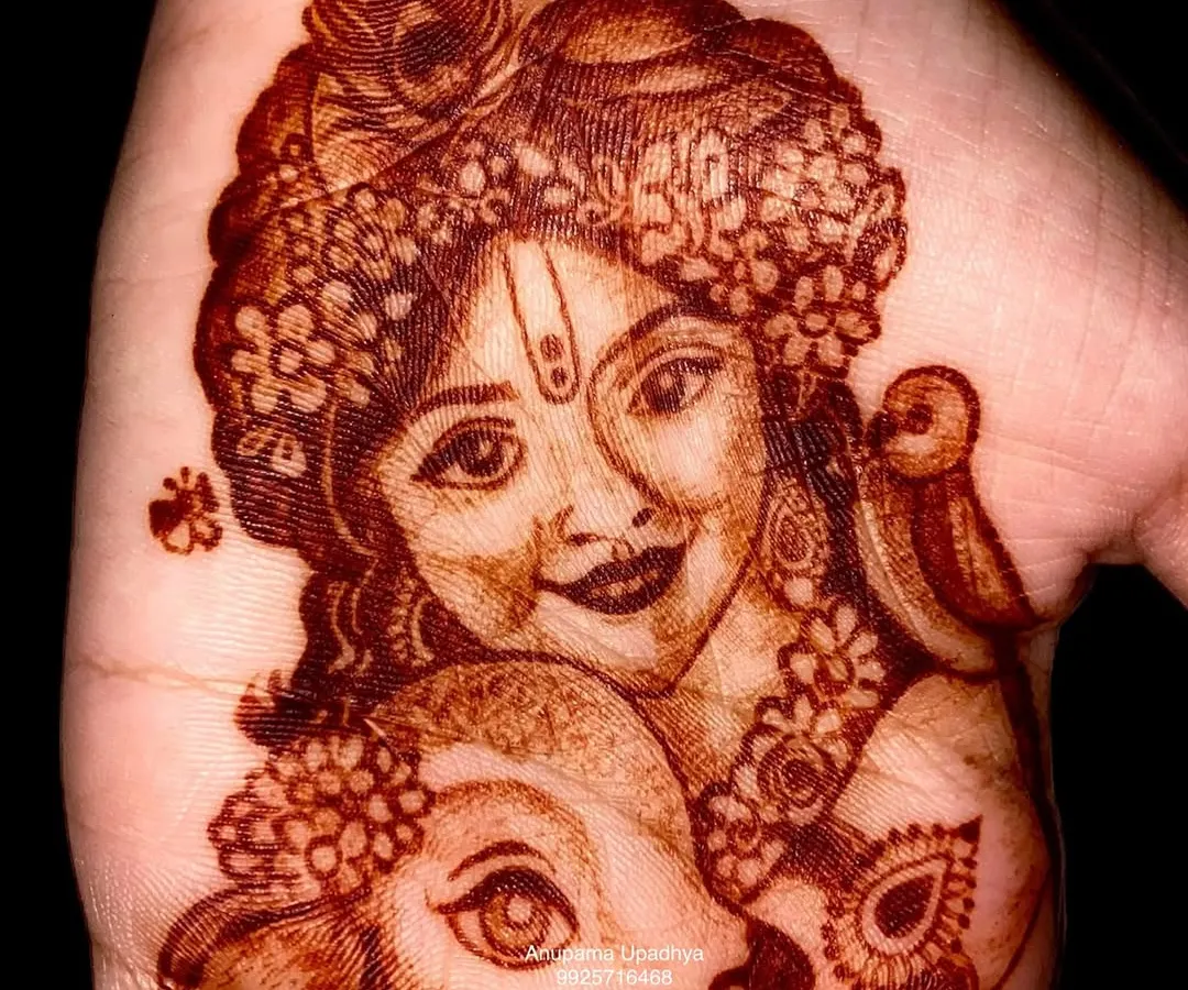 A portrait of Laddhgopal, capturing his divine and gentle nature. Creating portraits of deities is a form of meditation for me, and this piece, with its delicate shading and expressive eyes, is a favorite from my Janmashtami series.