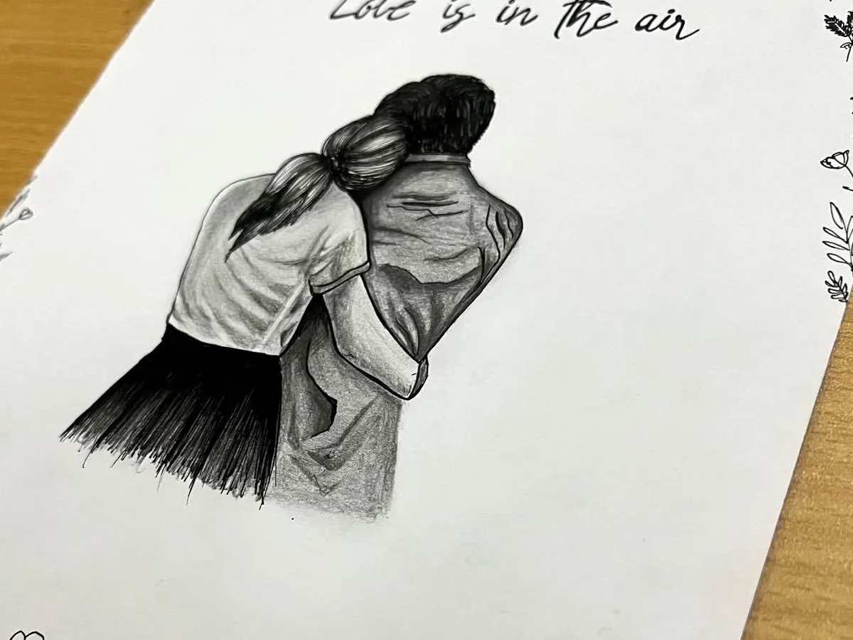 A simple pencil sketch capturing a quiet moment between two people. I create these custom couple portraits to celebrate love stories, making them perfect for anniversary cards or personalized gifts.