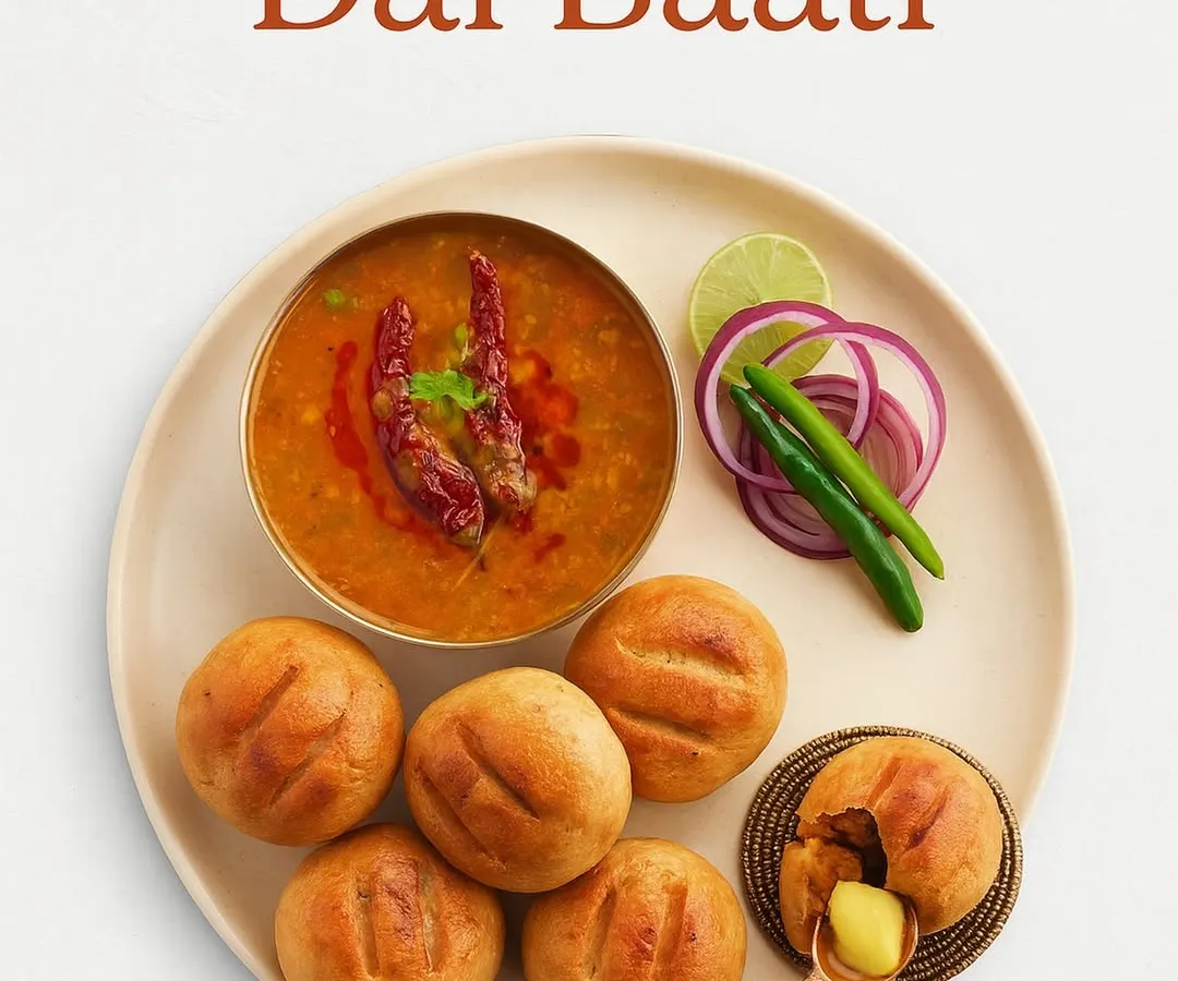 Our signature Dal Baati is a winter favourite and a true taste of Rajasthan. We bake the baatis until they are perfectly golden and serve them with a rich, slow-cooked dal and a generous helping of ghee.