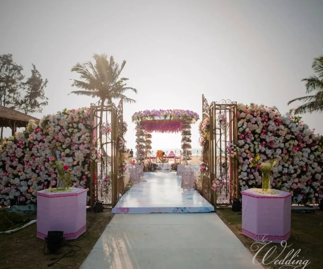 From a simple idea to a breathtaking reality. I specialize in creating stunning, bespoke wedding mandaps against any backdrop, like this unforgettable beachside ceremony in Goa.