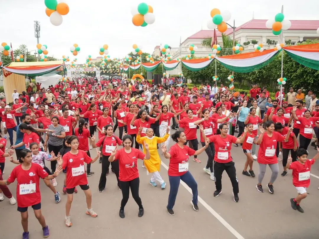 The energy is infectious. Here, a massive crowd gets pumped up with a pre-run Zumba and Bhangra warm-up at the DLF Freedom Run. I believe fitness should be fun, and I make sure every event starts with a celebration.