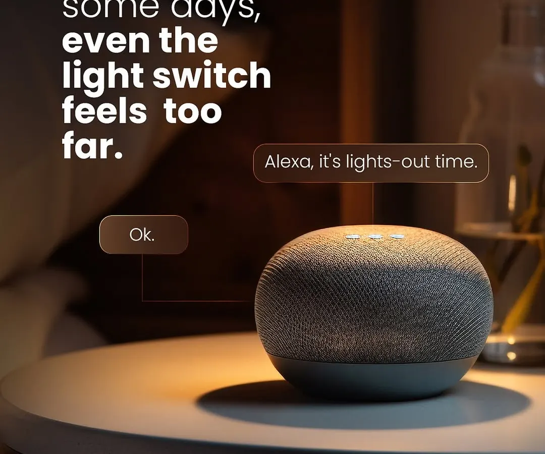 For those moments when you're already comfortable in bed and the light switch feels miles away. With my Alexa-integrated systems, all you need is your voice for complete control.