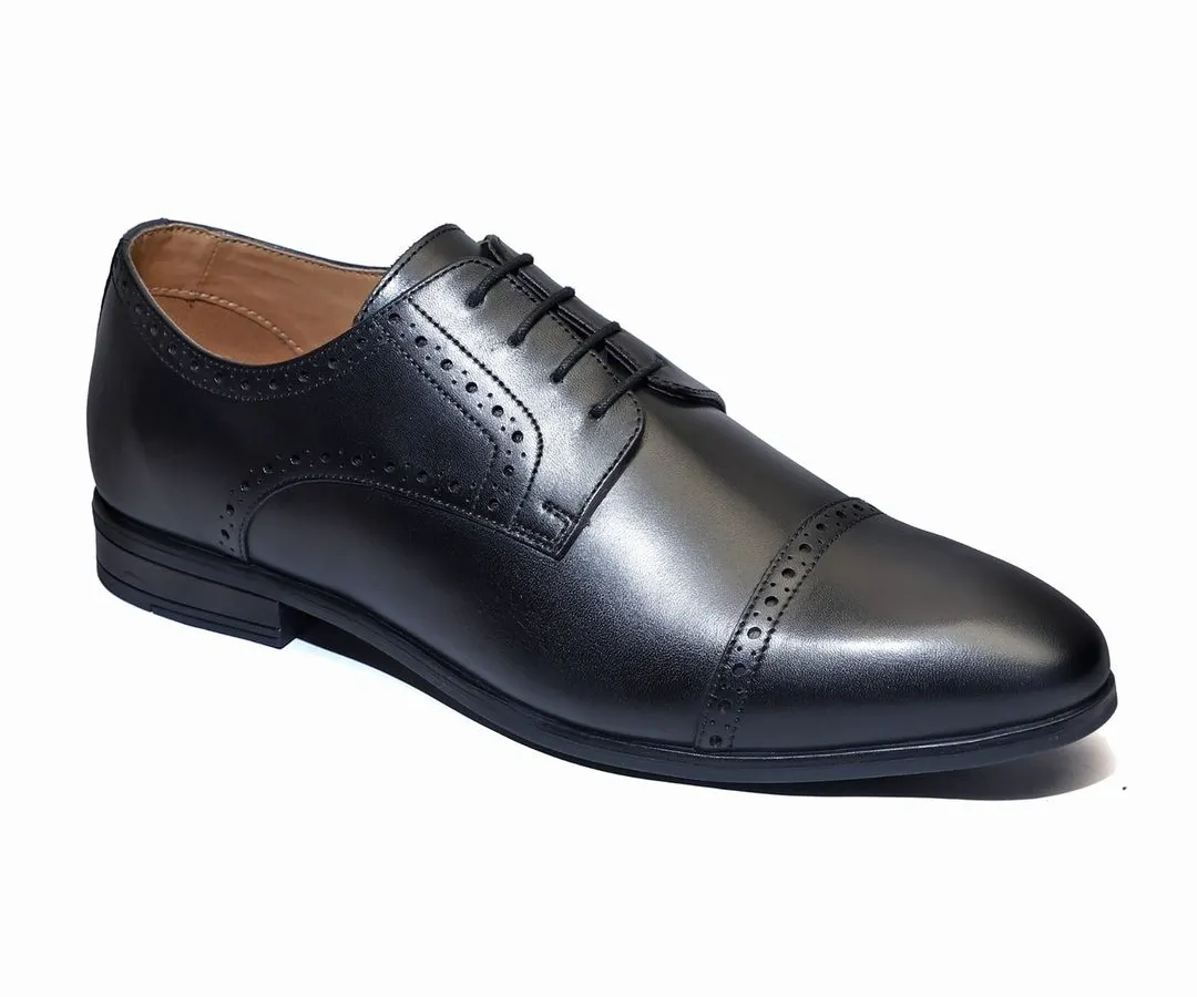 A perfect, clean shot of a formal leather shoe, isolated on a white background. This is the gold standard for e-commerce product listings on platforms like Amazon and Flipkart, ensuring your product looks sharp and professional.
