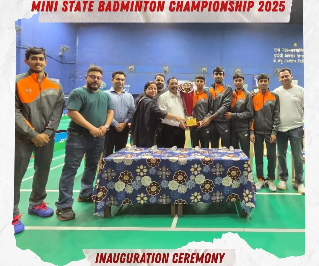 This image captures the felicitation of the victorious Thane Men's Team at the Yonex-Sunrise Maharashtra State Championship. Organizing high-prestige events like this, which celebrate top-tier talent, is a key part of my service.