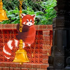 What if a red panda crashed a South Indian wedding? I had fun imagining this little guy swinging from the temple bells in this photo illustration.