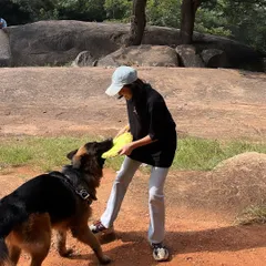 Look at that drive. Working with Hustler the GSD was a blast. Using a dog's natural play drive is one of the most effective ways to train and build a strong, positive relationship.