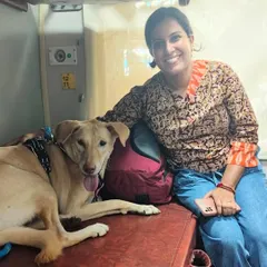 Burfi enjoying her comfortable berth on the train from Delhi to Dimapur, Nagaland. I ensure that even on long domestic journeys, your pet has a safe and secure space.