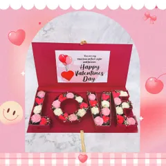 Say it with cupcakes. This 'LOVE' box is filled with my special Cupid Cupcakes, each one decorated with beautiful pink and white frosting roses, making it a grand romantic gesture.