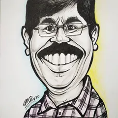 A commissioned caricature I created for a client. Each face has a unique character, and my job is to find it and bring it out on paper.