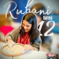 The birthday girl, Rubani, completely in her element as she crafts her own 3D moon lamp. It's a joy to see kids so focused and proud of what they create.
