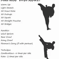 Your body is your weapon, so it must be strong. This is a sample daily workout routine for building strength, stamina, and flexibility.