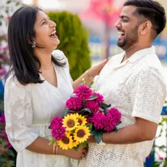 This is what pure, unfiltered joy looks like. My goal is to create a relaxed space where you can be yourselves, and I can capture the real laughter and connection you share. This candid shot from a Pune pre-wedding session, with its warm light and genuine smiles, is the heart of my natural photography style.