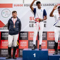 Victory is the goal. Our riders and horses consistently reach the podium, like this win in the Grand Prix Medium Tour. This success is a direct result of pairing talented riders with well bred, competition ready horses.