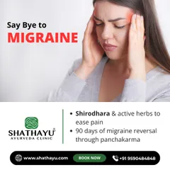 Say bye to migraines with a structured Ayurvedic plan. I use Shirodhara and active herbs to ease pain, with a 90-day migraine reversal program through Panchakarma to address the underlying imbalance.