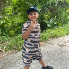 Soft, breathable, and designed to move. This printed co-ord set is made for boys who love both comfort and style, perfect for summer adventures.
