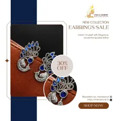 Here are the peacock studs in a vibrant royal blue. This color is bold and eye-catching, perfect for when you want your accessories to be the star of the show.
