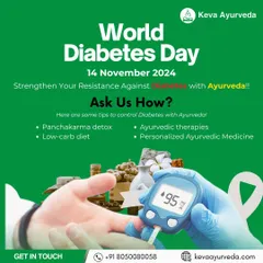 On World Diabetes Day, we highlight Ayurvedic tips to strengthen your resistance against diabetes, including Panchakarma detox, low-carb diets, and personalized medicine.