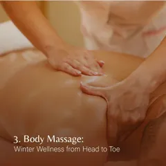 A full body massage is the ultimate form of winter wellness. This image shows a therapist performing a deep tissue massage on a client's back to release tension from head to toe.