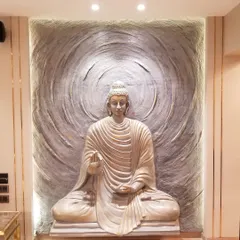 This amazing Buddha sculpture was a centerpiece in one of my earlier residential projects. Integrating art is key to creating a space with soul and serenity. The textured backdrop and focused lighting make it a powerful focal point.