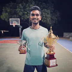 I am proud of this player for being named the best player of the tournament at the Tamilnadu State Inter College Tournament. This shows that the hard work we put in at the academy always pays off.