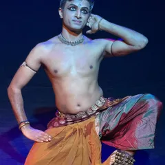 An expressive moment from a solo performance of 'ATAH'. This is where I connect directly with the audience, sharing the story through intricate expressions and gestures.