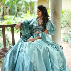 Fairytales do exist. This reception look is straight out of a dream, with soft, romantic makeup and a beautiful gown that makes her look like a princess.