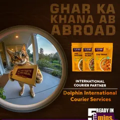 Getting "ghar ka khana" and other essentials abroad is now very easy. We ship our ready-to-eat meals like Veg Makhanwala and Pav Bhaji, along with your other parcels, directly to your door.