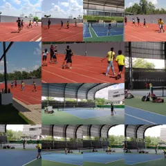 A collage showcasing the energy and variety of our summer camp activities. From on-court drills to off-court conditioning, we provide a comprehensive training experience.