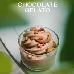 Our rich and creamy Chocolate Gelato, topped with crunchy nuts. A simple pleasure, perfectly executed.