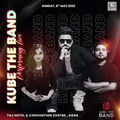 A promotional poster for our live performance at the Taj Hotel & Convention Centre in Agra. We frequently play at prestigious venues for both public and private events.
