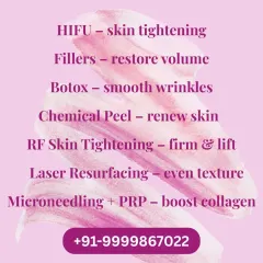 This list highlights our comprehensive toolbox for skin rejuvenation. From HIFU for skin tightening to Microneedling with PRP to boost collagen, we have an advanced solution for every concern.