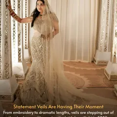 Statement veils are having their moment. From delicate embroidery to dramatic lengths, the veil is becoming a bridal spotlight in 2025.