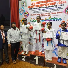 Golden victory! I am incredibly proud of my student Shikha, who brought home the Gold medal at the South India Zonal Karate Championship. This is what dedication looks like.