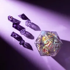 An abstract and artistic shot for Wild Earth Dice. We used a projector to cast dramatic shadows from the dice onto a rich purple background, creating a mysterious and visually captivating image.