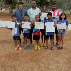 Our youngest champions from the MSDAA Sub Junior Meet. This photo captures the joy of their first victories in sprints and jumps.
