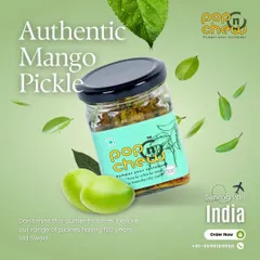 Presenting our authentic mango pickle in its new packaging. We use a 100-year-old recipe to bring you the traditional "swad" (taste) of homemade aam ka achaar, now available pan-India.