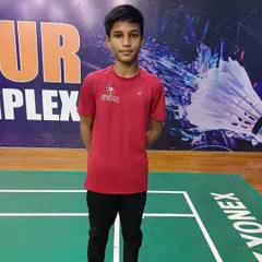 A portrait of our champion, Mayuresh, at the Konkan Region Badminton Tournament, reflecting the focus and determination we instill in our players.