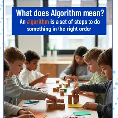 What is an algorithm? We explain it as a simple set of steps to get something done. Here, you can see our students learning this core coding concept through a collaborative, hands-on block activity.