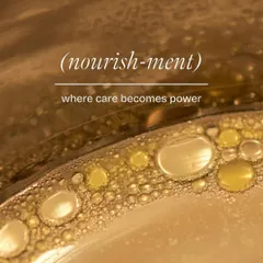 We believe that nourishment is where care becomes power. This abstract image captures the essence of our luxurious oils, which are formulated to feed your skin and restore its vitality.