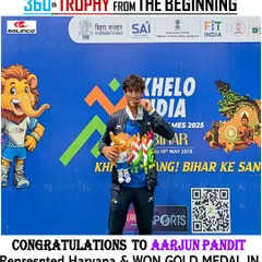 A moment of immense pride as our player, Aarjun Pandit, represents Haryana and wins the Gold Medal at the Khelo India Youth Games. This is the 4th Khelo India medal for a Tennis Vidyalaya player, showcasing our success on the national stage.