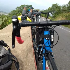 A well-deserved rest for our bikes at the top of Nandi Hills. The view from up here is always worth the effort.