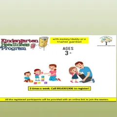 My Kindergarten Readiness Program is for children aged 3 and up, with sessions held three times a week. Parents or guardians are encouraged to join, making learning a family activity.